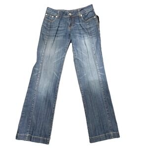 Stetson Women's Jeans City Trouser Size 8 Regular Leg Seams Cowgirl Wide Leg
